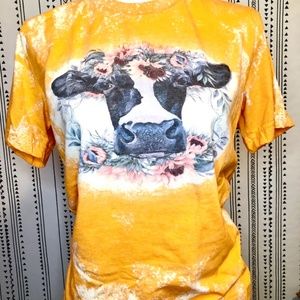 Floral cow print Tee